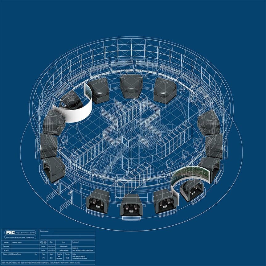 FSC news IAMS Interactive Airport Multiplatform Simulator isometric view with simulators